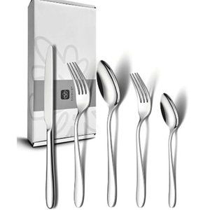 40 pc - Stainless Steel Flatware Set - Fine Silverware Set (Service for 8)